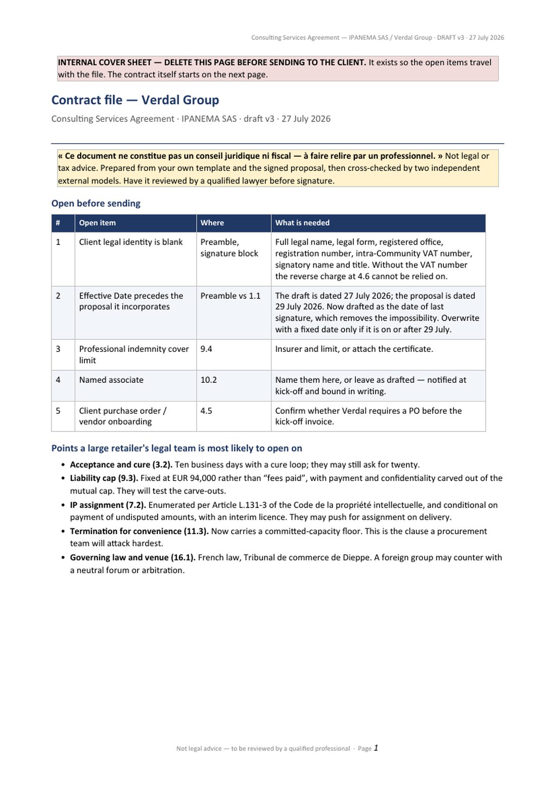 Service agreement